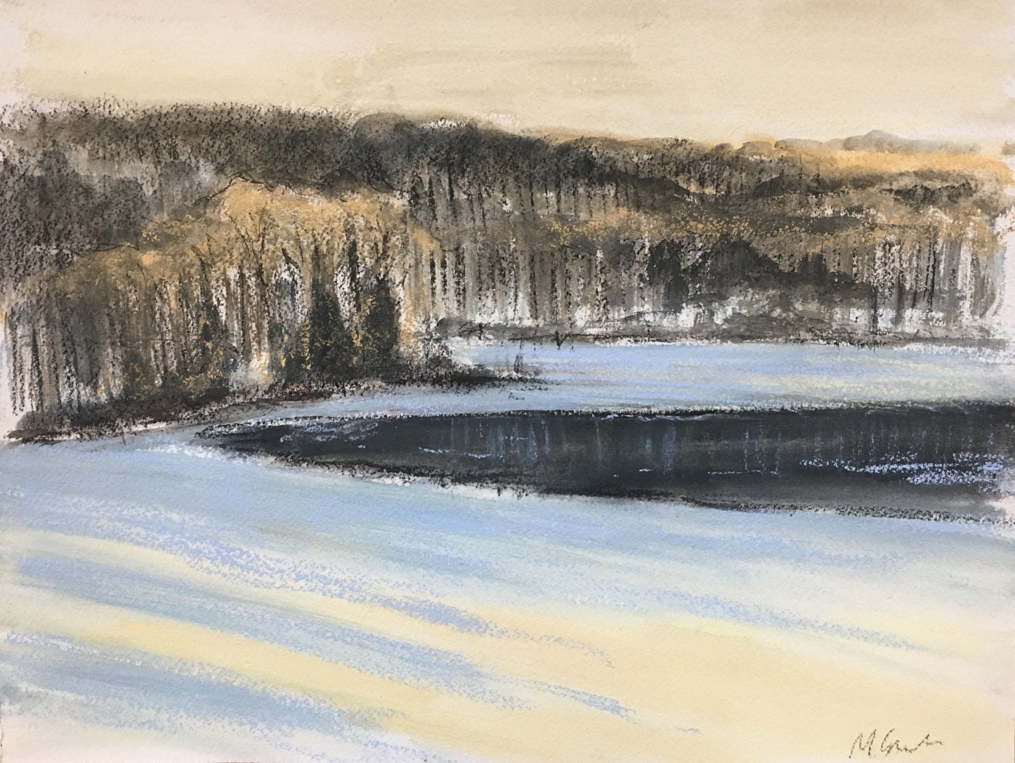 Partially Frozen Lake, 8:00 am, March 3rd, 2019