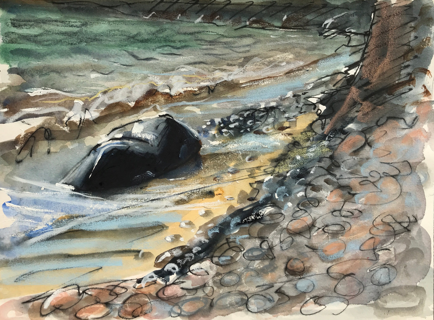 Glistening rocks, Kinard Beach, April 29th, 2022