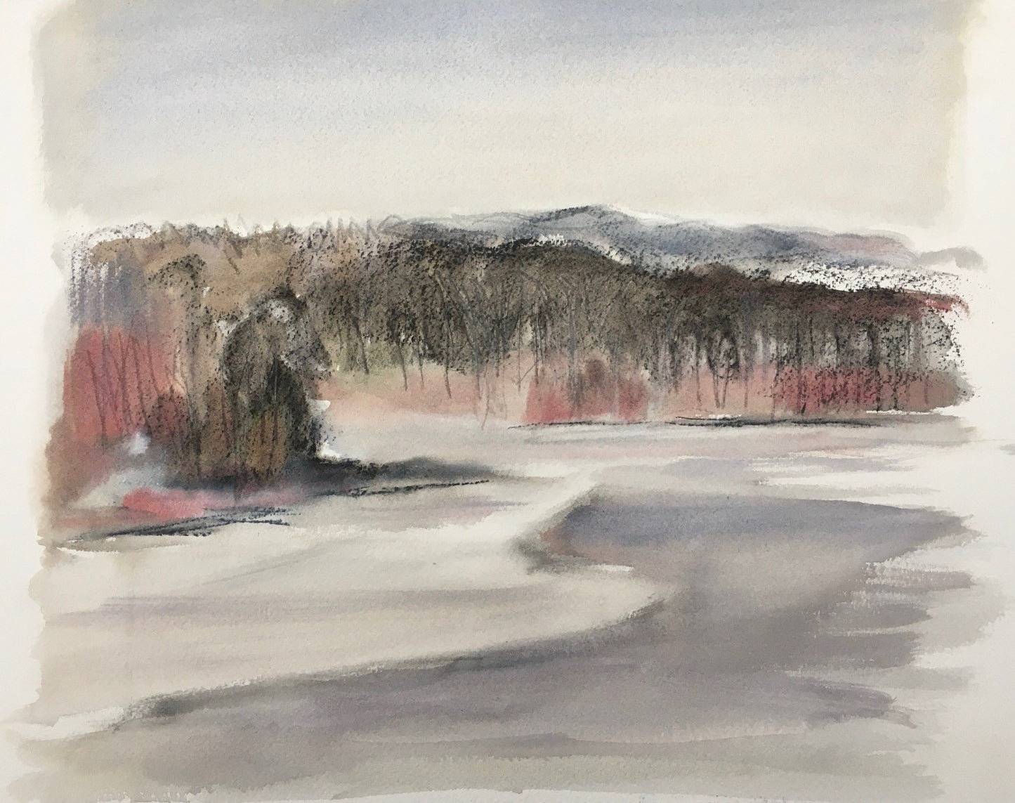 Upton Lake (rain, lake partially frozen), January 4th, 2020