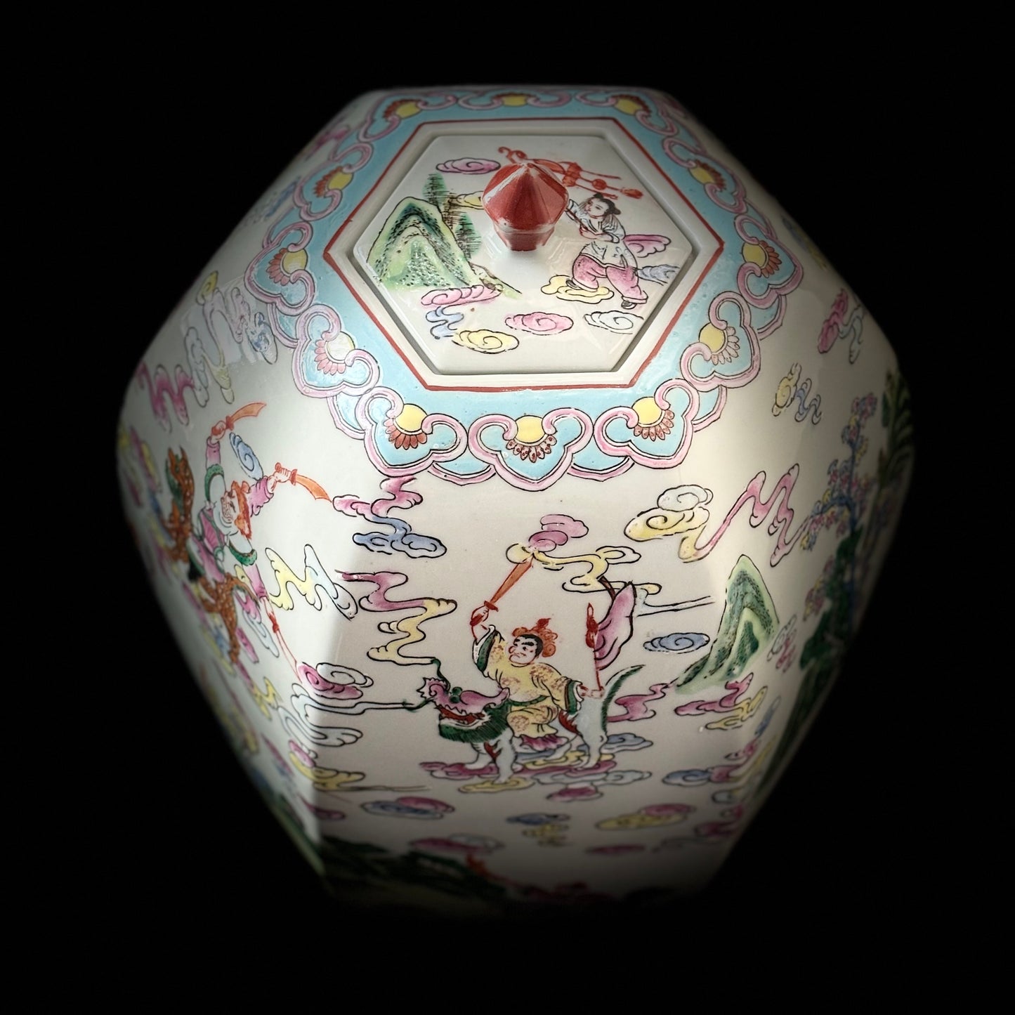Chinese Hexagonal Decorative Vessel