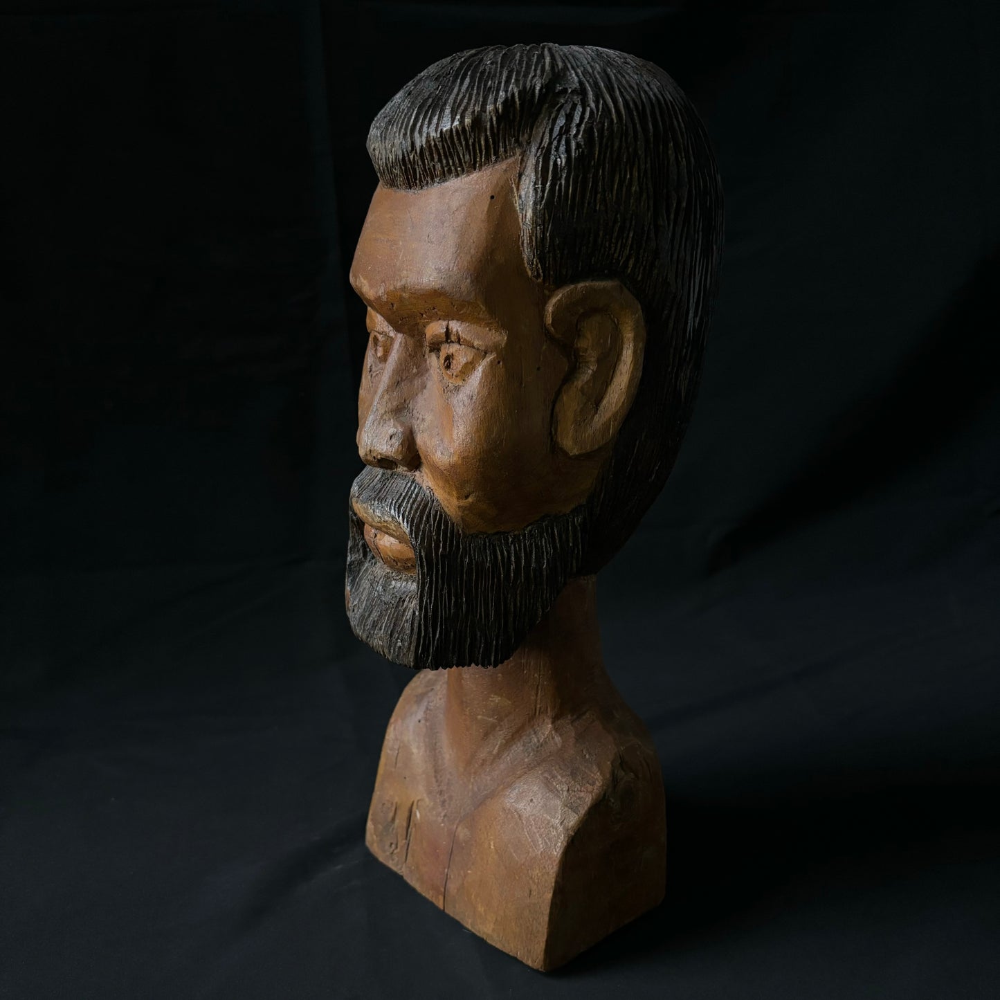Bearded Man, Wooden Sculpture