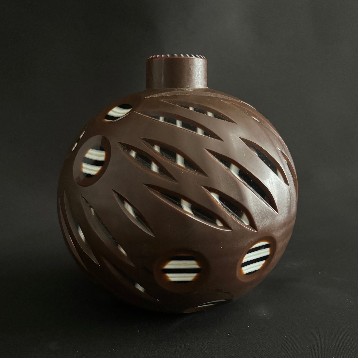 Unique Cameo Glass, Spherical Vase