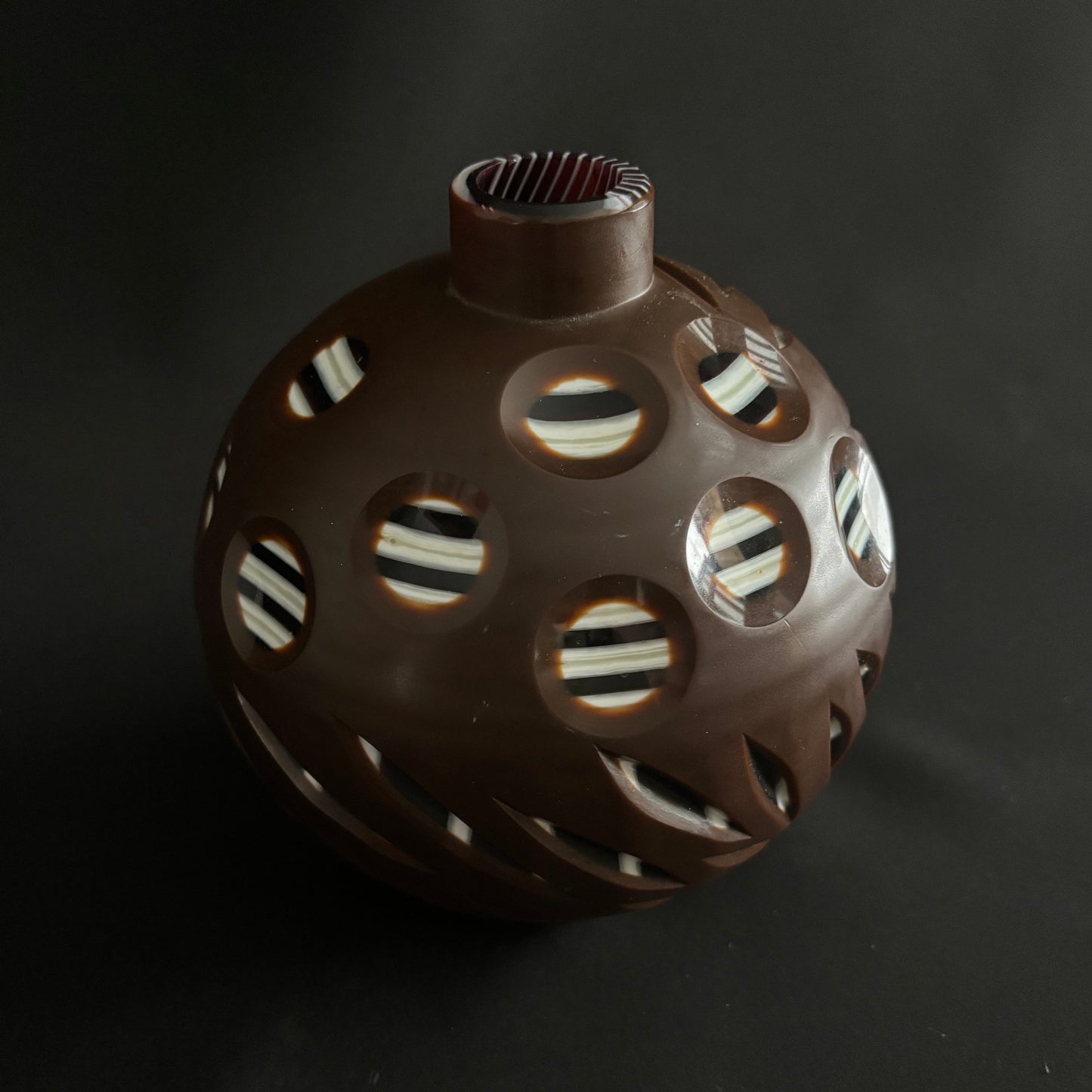 Unique Cameo Glass, Spherical Vase