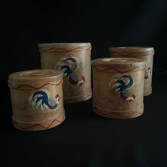 Vintage Japanese Wooden Storage Containers (Set of four)