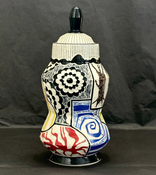 Modernist Studio Art Ceramic Lidded Jar