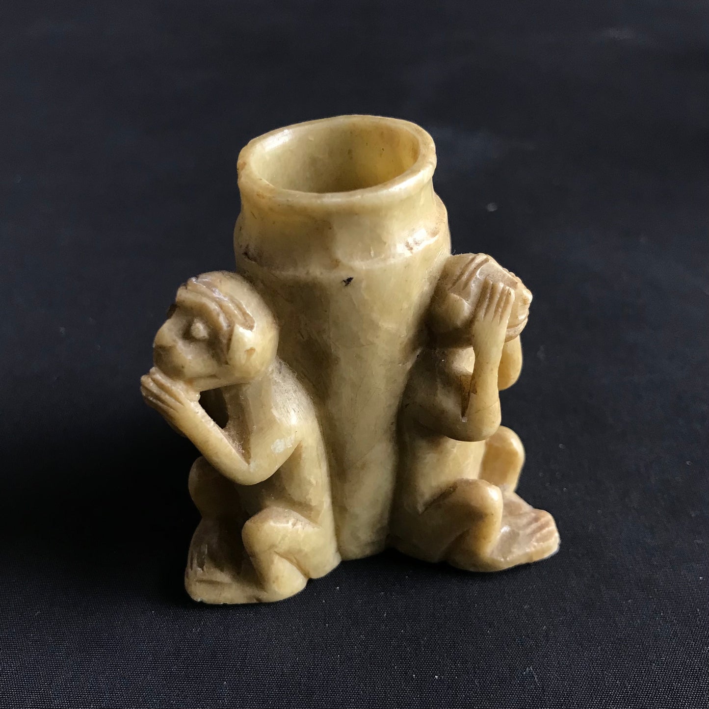 Three Wise Monkeys, Hand Carved Soap Stone Holder