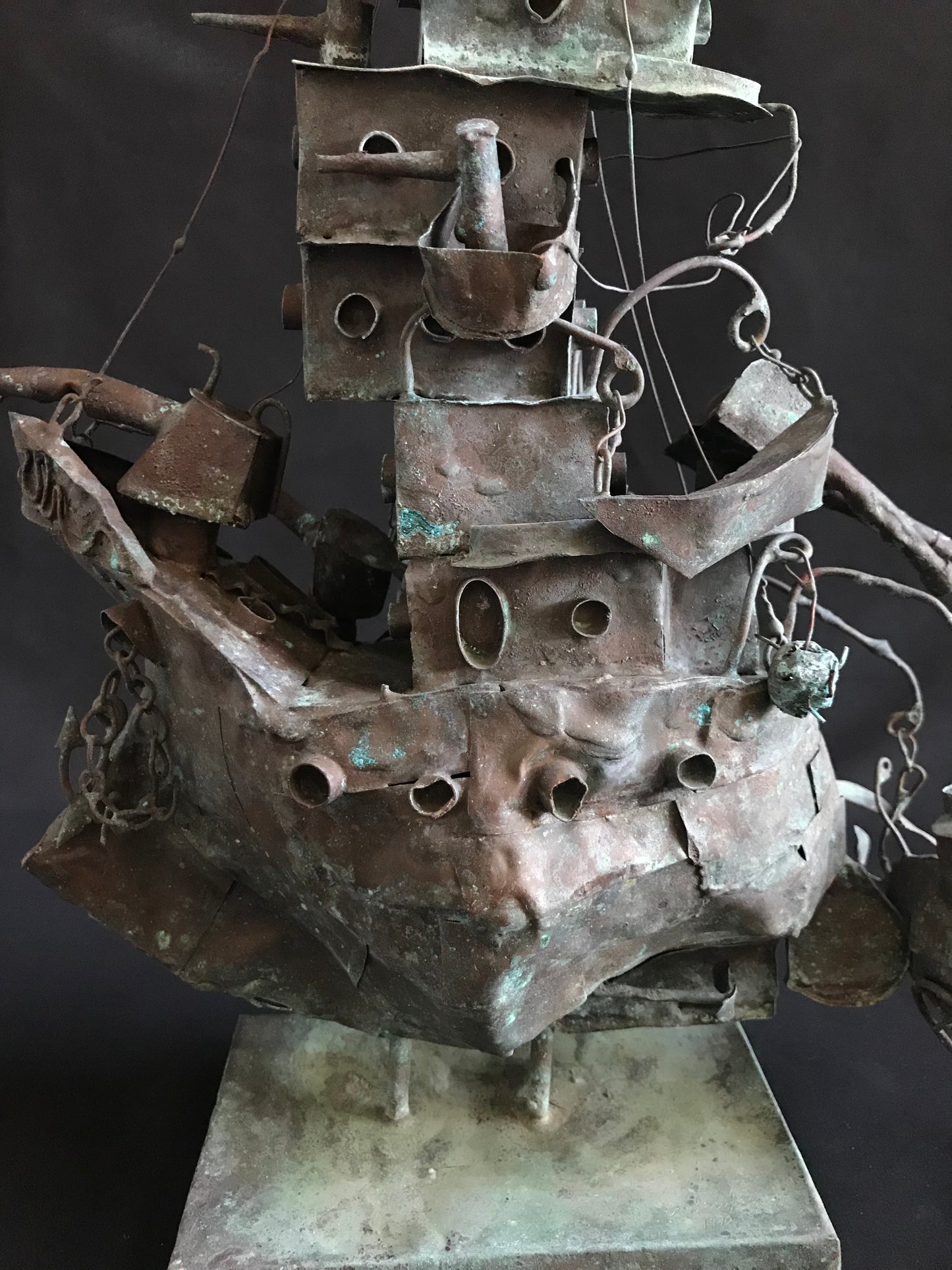 Patinated Copper MCM Shipwreck Sculpture