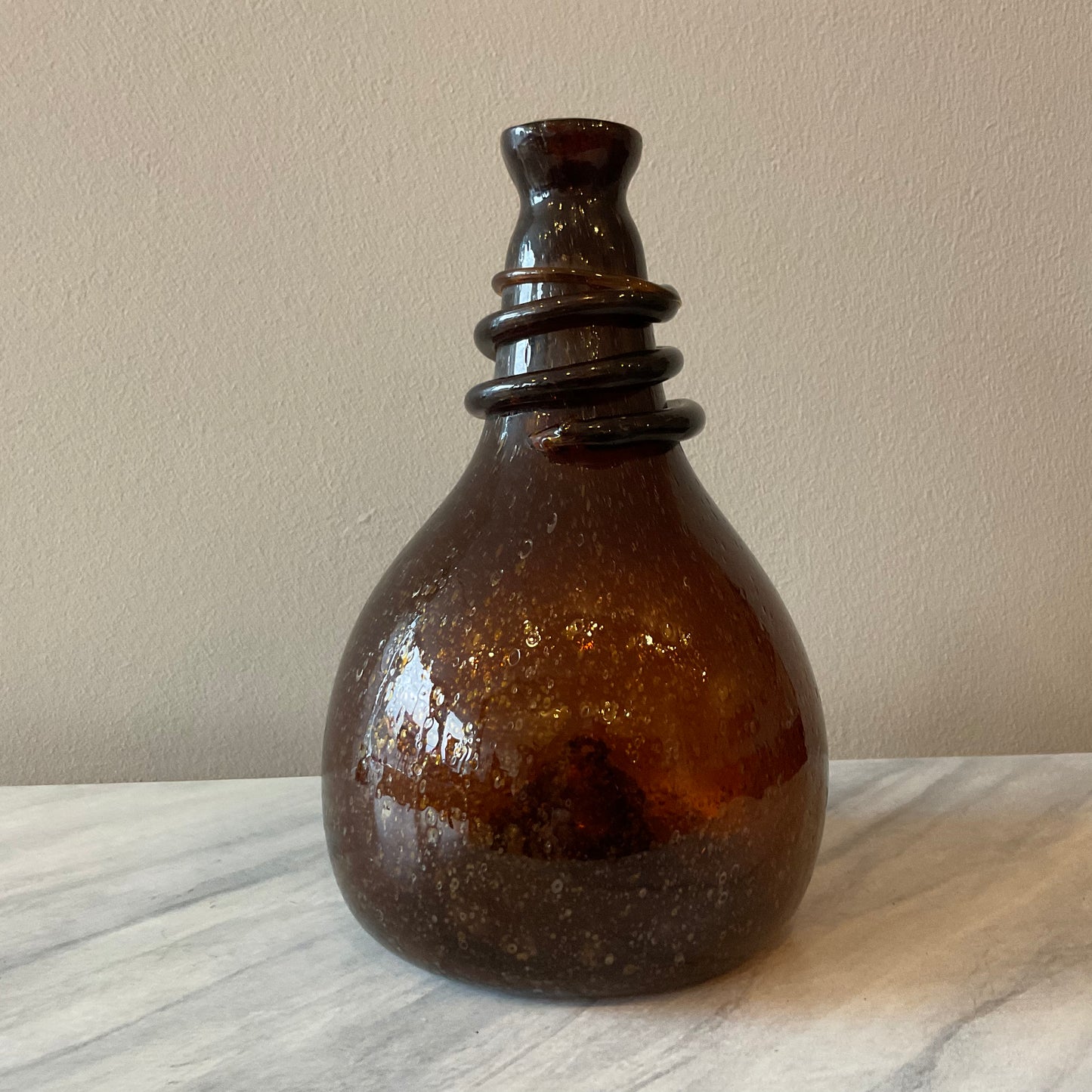 Hand Blown Bottle (medium, brown)
