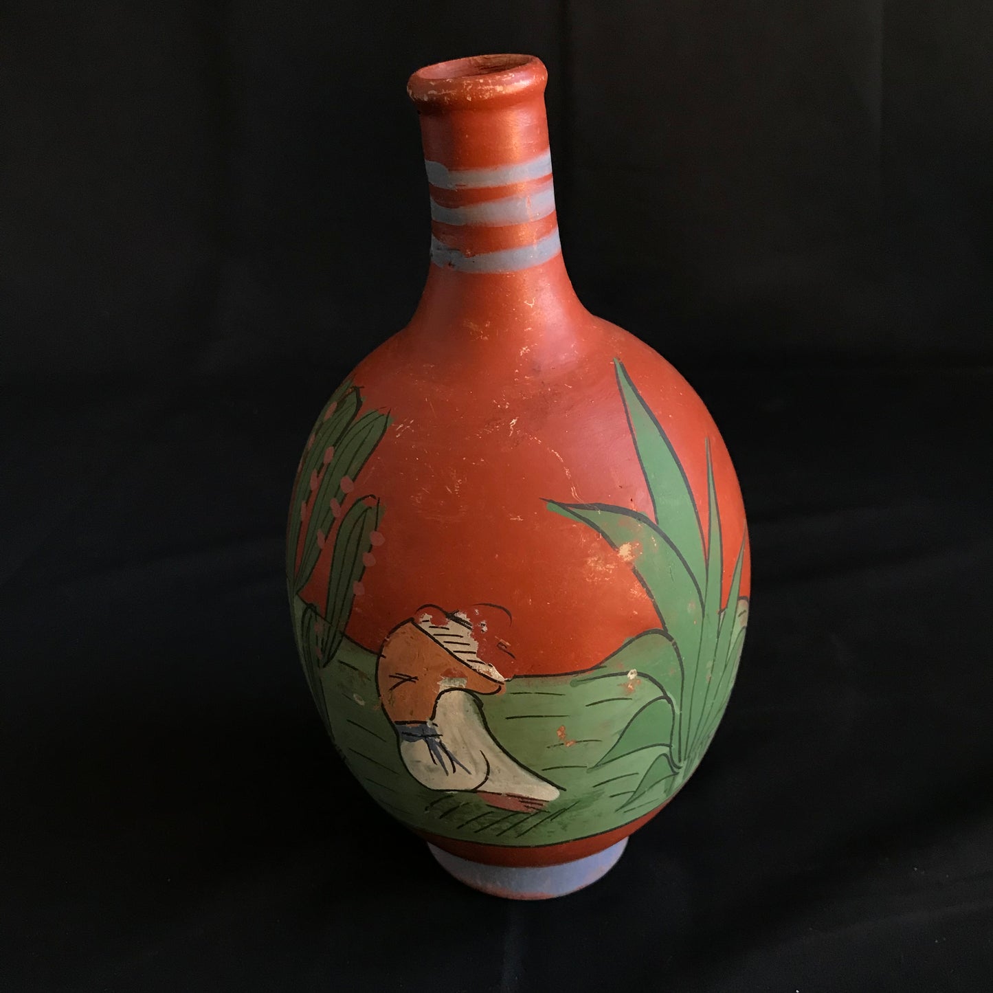 Vintage Mexican Pottery - Narrow Neck Vase