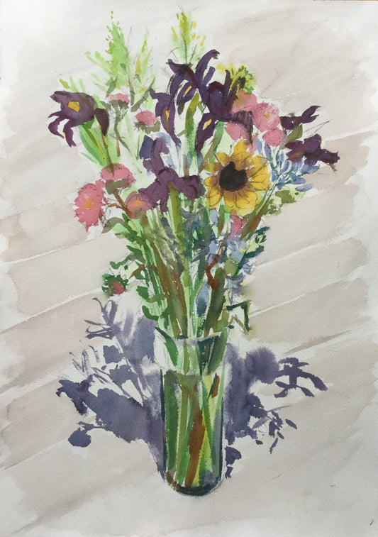 Sunflower and Irises, 2015