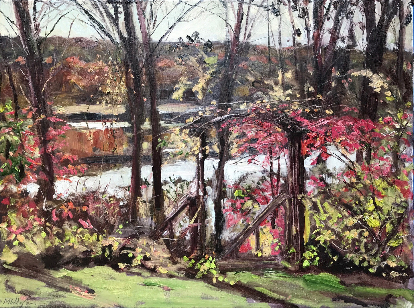 Autumn, Upton Lake through the Trees, November 11th, 2021