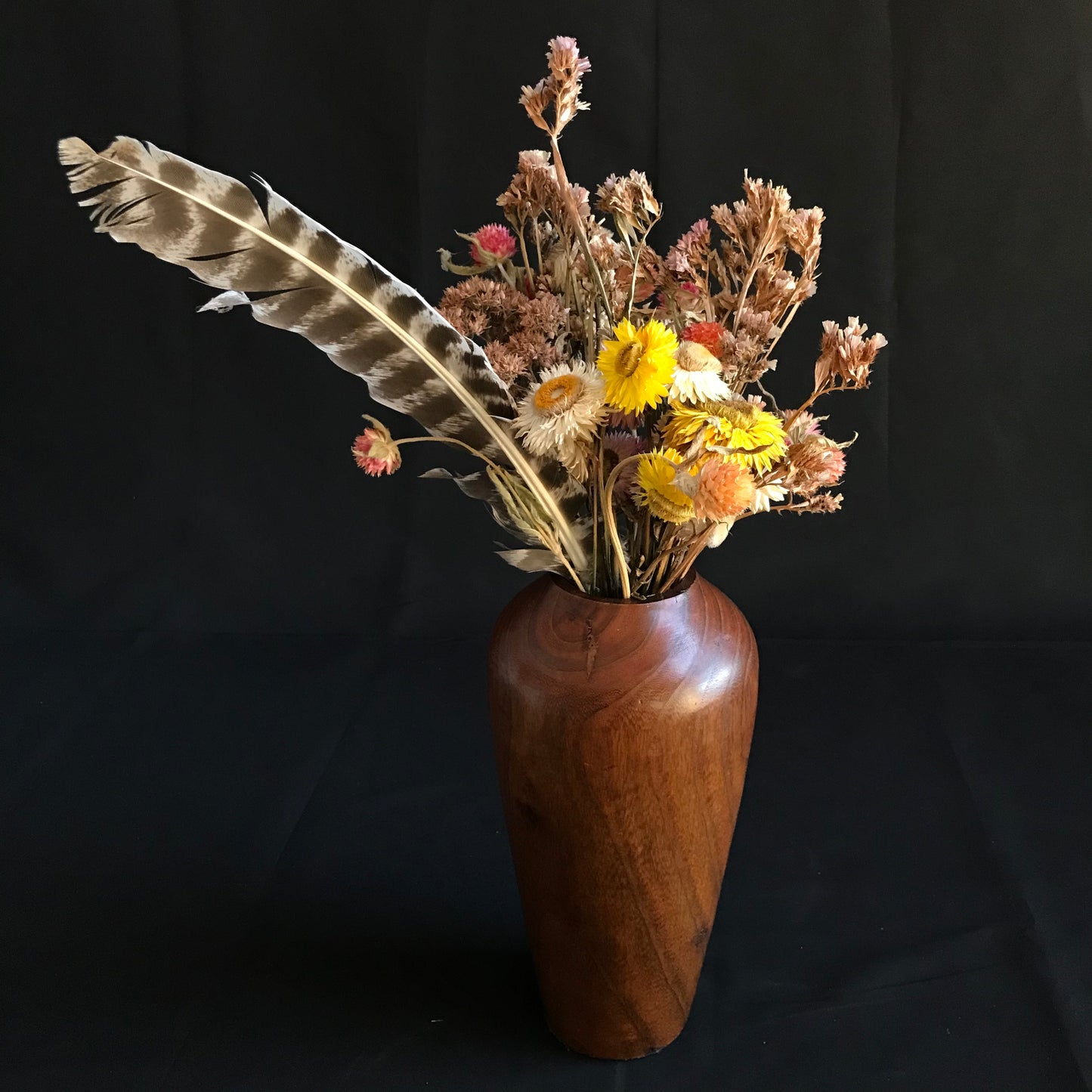 Polished Teak Wood Vase