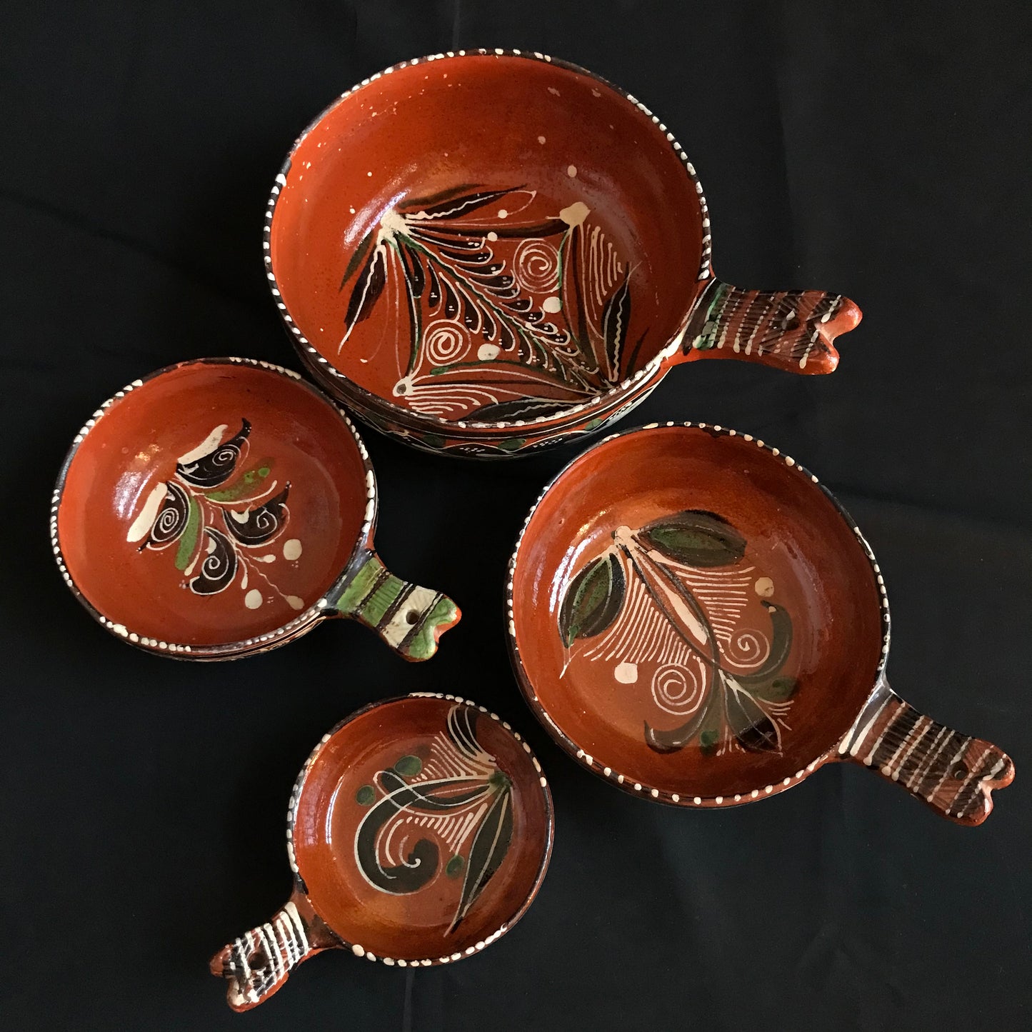 Vintage Mexican Pottery Serving Bowls (Set of 4)