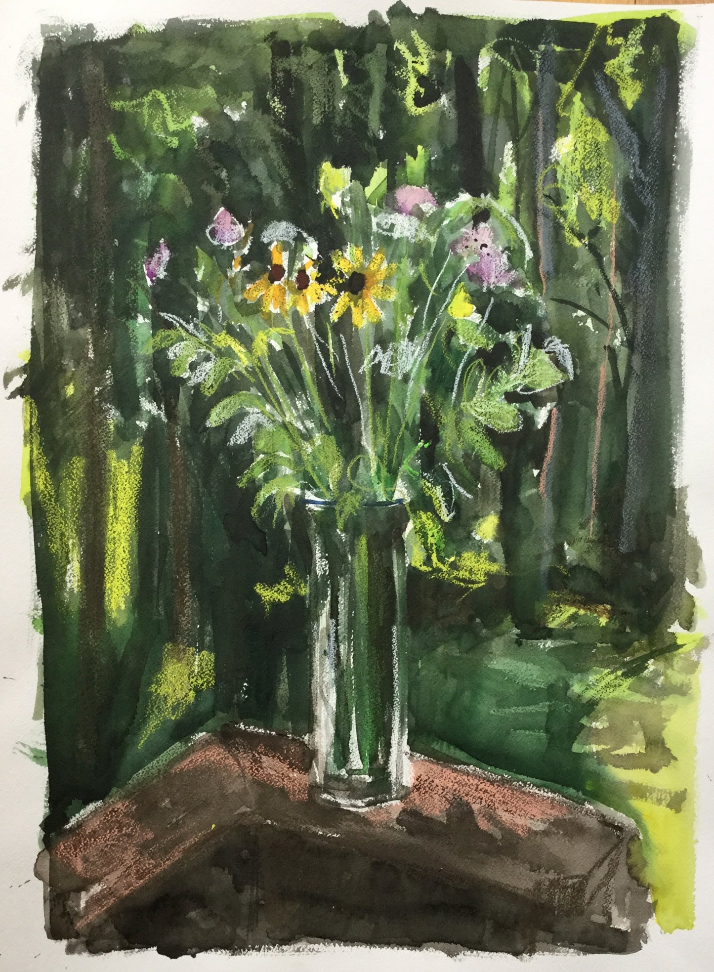 Flowers (with wood behind), 2015